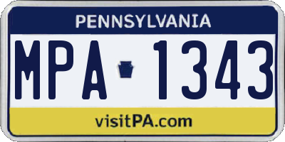 PA license plate MPA1343