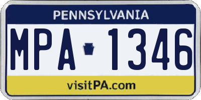 PA license plate MPA1346