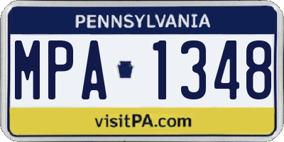 PA license plate MPA1348
