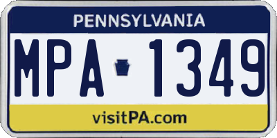 PA license plate MPA1349