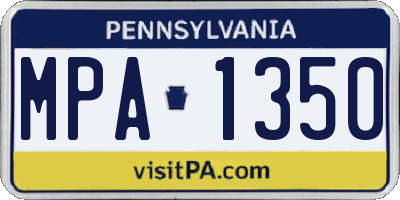 PA license plate MPA1350