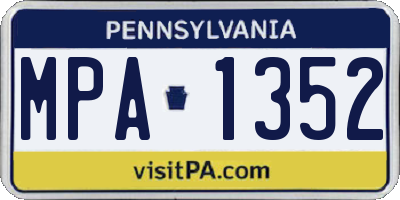 PA license plate MPA1352