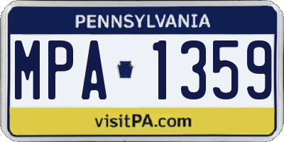 PA license plate MPA1359