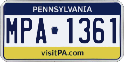 PA license plate MPA1361