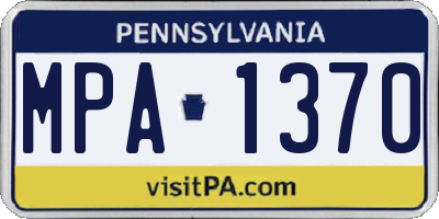 PA license plate MPA1370