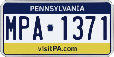 PA license plate MPA1371