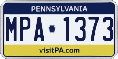 PA license plate MPA1373