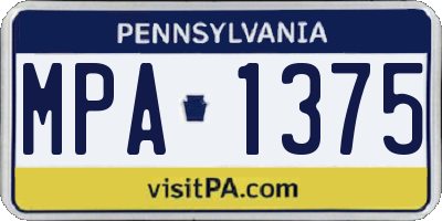 PA license plate MPA1375
