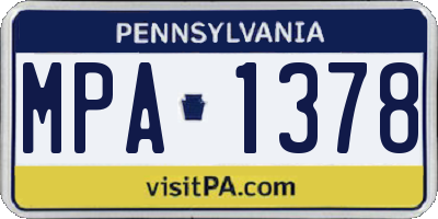 PA license plate MPA1378