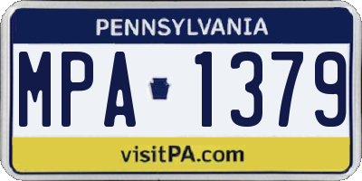 PA license plate MPA1379