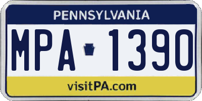 PA license plate MPA1390