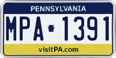 PA license plate MPA1391