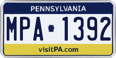 PA license plate MPA1392