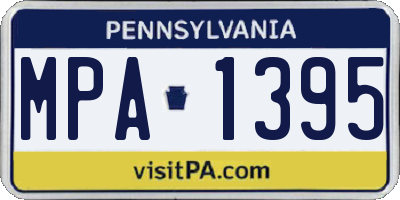 PA license plate MPA1395