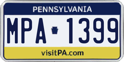 PA license plate MPA1399