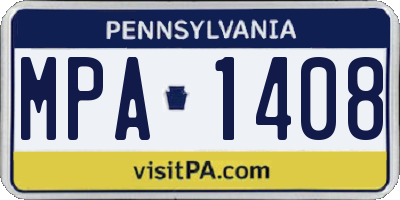 PA license plate MPA1408
