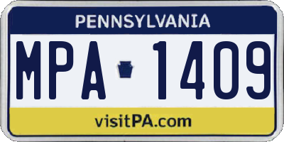 PA license plate MPA1409