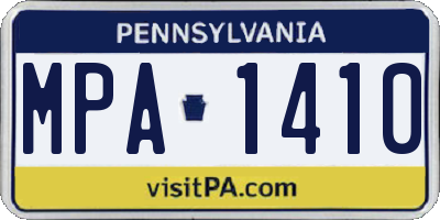 PA license plate MPA1410