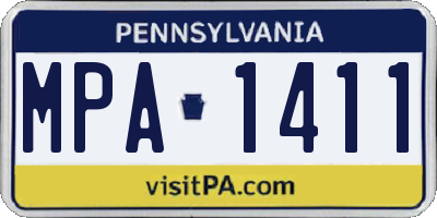 PA license plate MPA1411