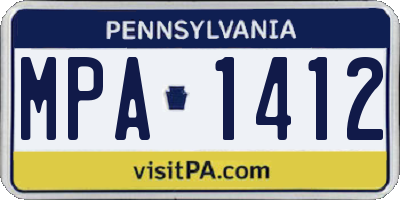PA license plate MPA1412