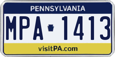 PA license plate MPA1413