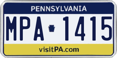 PA license plate MPA1415