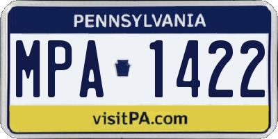 PA license plate MPA1422