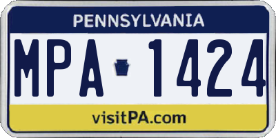 PA license plate MPA1424