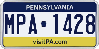 PA license plate MPA1428