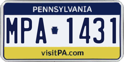 PA license plate MPA1431