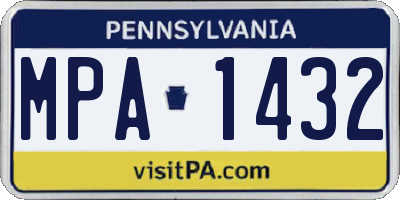 PA license plate MPA1432