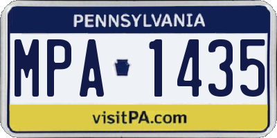 PA license plate MPA1435