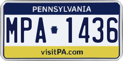 PA license plate MPA1436