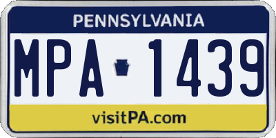 PA license plate MPA1439