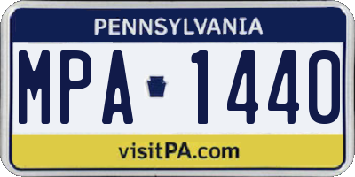 PA license plate MPA1440