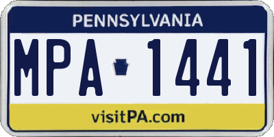 PA license plate MPA1441