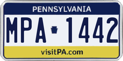 PA license plate MPA1442