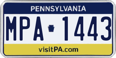 PA license plate MPA1443