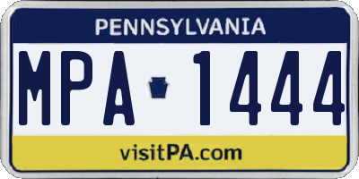 PA license plate MPA1444
