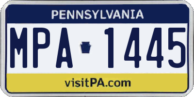 PA license plate MPA1445