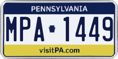 PA license plate MPA1449