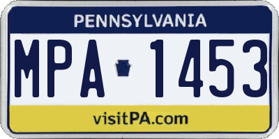 PA license plate MPA1453