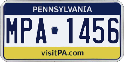 PA license plate MPA1456