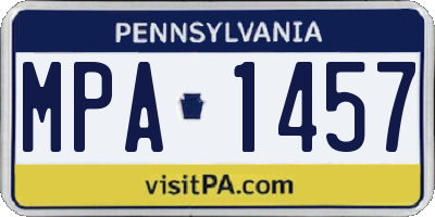 PA license plate MPA1457