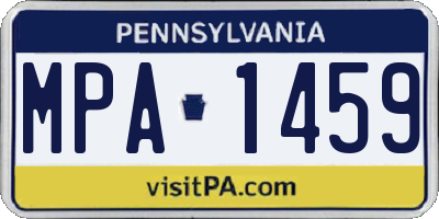 PA license plate MPA1459