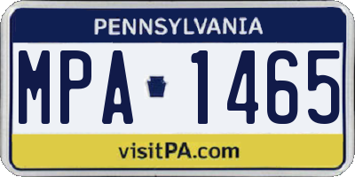 PA license plate MPA1465