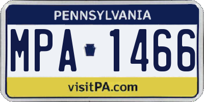 PA license plate MPA1466