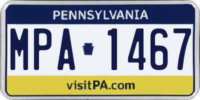 PA license plate MPA1467