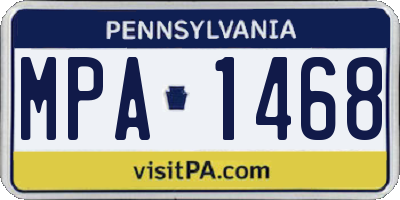 PA license plate MPA1468