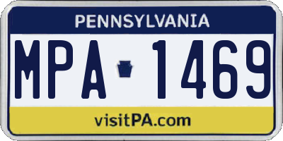 PA license plate MPA1469